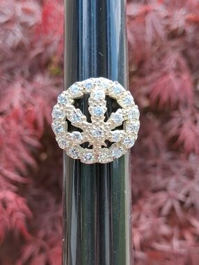 Unisex sterling silver ring size 11 pot leaf or Ohio buckeye leaf Vintage Estate